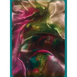 Clearance Kunst–Doppelkarte - „Bunte Seidenschals“ - bewusst ohne Textvorgabe - Design Ulrike Kröll. Glückwunschkarten