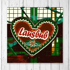 Accessoires|ANNblick Fotokunst by Ann LAUSBUB Herz Grün Oktoberfest Lebkuchenherz Fotografie Pop Art Print Kunstdruck Geschenk für ihn // 13 x 13 cm // 20 x 20 cm // 30 x 30 cm