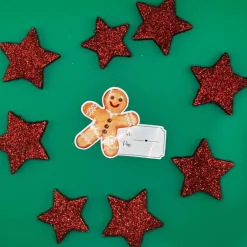 Sticker & Aufkleber|Sabrina Wohlfeil Artist Lebkuchenmann Geschenketikett Vinylsticker – beschriftbarer Weihnachtsaufkleber für Geschenke