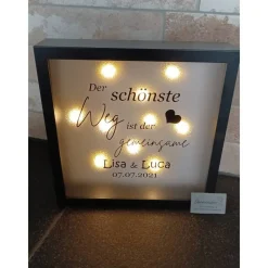 Best Leuchtrahmen "Der schönste Weg ist der gemeinsame" Hochzeitsdeko