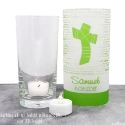 Best Lichthülle Konfirmation, Firmung oder Kommunion - Kreuz Dekoration