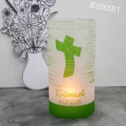 Best Lichthülle Konfirmation, Firmung oder Kommunion - Kreuz Dekoration