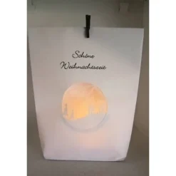 Geschenke|Netles Kartenkunst & Schmuckallerlei Licht-Tüte mit weihnachtlicher Szene, Teelicht, Deko, Lichttüte
