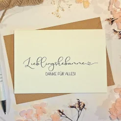 Sale Lieblingshebamme Danke Karte – Hochwertige Geschenkkarte mit Umschlag – Minimalistische Dankeskarte für Hebammen Glückwunschkarten
