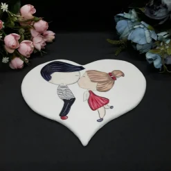 Tortendekoration|TortenDekor Love Herz Liebe Tortenaufleger aus Fondant, Liebevolles Paar im Herzdesign,