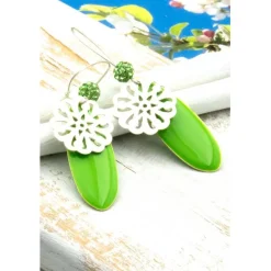 Brautschmuck|KirLaagreen Lässige elegante Ohrhänger aus Emaille & Silber in Grün – Geschenkidee für Frauen