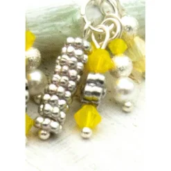 Brautschmuck|KirLaagreen Lässige handgemachte gelbe bohemian hippie Glas Ohrhänger – Brautschmuck, Hochzeit, Unikat & Geschenkidee