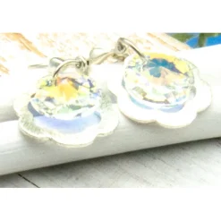 Brautschmuck|KirLaagreen Lässige kleine Ohrhänger aus Glas & Silber in crystal – Geschenkidee für Frauen