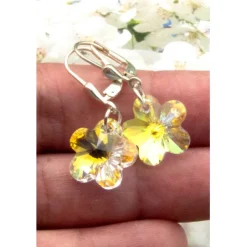 Brautschmuck|KirLaagreen Lässige Unikat Ohrhänger aus Glas & Silber in crystal– Geschenkidee für Frauen, Ostern