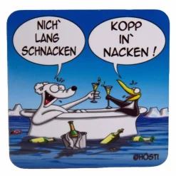 Best Lustiger Bierdeckel „Nich lang schnacken“ – Kork Glasuntersetzer mit witzigem Spruch Tischdekoration