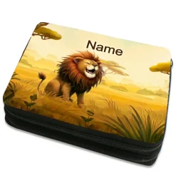 Best Löwe Federmäppchen inkl. Inhalt mit Name / personalisierbar Kinder Federmäppchen