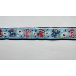 Deko- & Webbänder|liebelein-handarbeiten 1m Webband mit Engeln, 15mm breit, Meterware, Weihnachten, Engel, Herz, Wolke, Sterne, blau