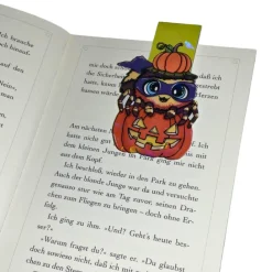 Hot Magnetisches Lesezeichen „Kleine Spinne als Superheld verkleidet“ | Halloween Lesezeichen mit Spinnenmotiv Monster & Gespenster