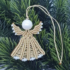 Hot Makramee Engel goldfarben – handgefertigter Dekoanhänger & Geschenkidee Weihnachtsdeko