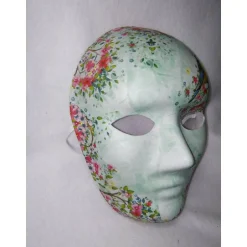 Maske, Frühling, handbemalt, Serviettentechnik, Pappmache Masken