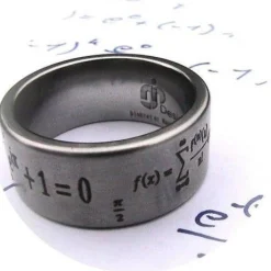 Mathe Ring, für Mathematiker, Edelstahlring, Zeigen Sie, dass Sie vollständiges Element der Gruppe der Mathematiker sind.  personalisiert Geschenke