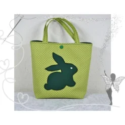 -Mädchentasche mit Hasen-Motiv, Kindergartentasche, Einkaufstasche,Kinderhandtasche Osterkörbchen