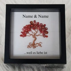 Discount Mini Perlenbaum Geschenk – Personalisierter 3D Bilderrahmen als Lebensbaum zur Hochzeit Hochzeitsgeschenke
