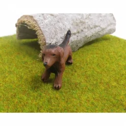 Outlet Miniatur Dackel Hund – Deko für Puppenhaus, Krippenbau & Basteln – Länge 6 cm, Höhe 3 cm Bastelzubehör
