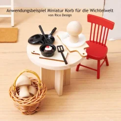 Outlet Miniatur Korb mit Henkel 4,5x4,5x6,5 cm | Mini Henkelkorb | Wichtelzubehör Wichtelzauber