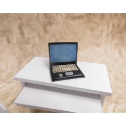Clearance Miniatur Laptop schwarz – Deko für Wichtelbüro, Home Office & Bastelarbeiten Bastelzubehör