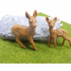 Bastelzubehör|SaBienchenshop Miniatur Rehe zur Dekoration – 2er Set für Puppenhaus, Krippenbau & Bastelideen