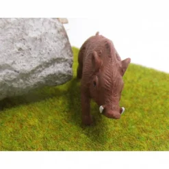 Bastelzubehör|SaBienchenshop Miniatur Wildschwein zur Dekoration & Basteln – Für Puppenhaus, Krippenbau & Jagdszenen