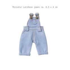 Best Miniatur-Latzhose aus Stoff hellblau Wichtelzauber