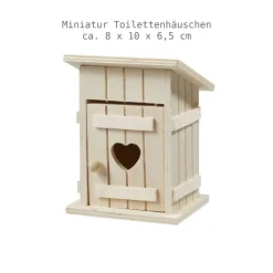 Wichtelzauber|AmOlenDiek Miniatur-Toilettenhäuschen aus Holz mit Herz