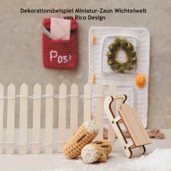 Outlet Miniatur-Zaun 25 x 8,5 cm Holzzaun mini Wichtelzauber