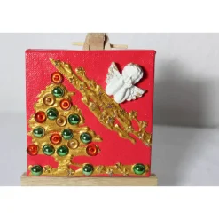 Weihnachtsdeko|Susanne Hiebl...die etwas andere Art! Minibild WEIHNACHTSENGEL , kleine Collage Weihnachtsdeko mit Engel aus Polyresin, nette Tischdeko oder Gastgeschenk