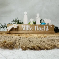 Krippen|Ommella Mini-Krippe aus Holz und Reliefgießpulver