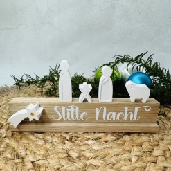 Krippen|Ommella Mini-Krippe aus Holz und Reliefgießpulver