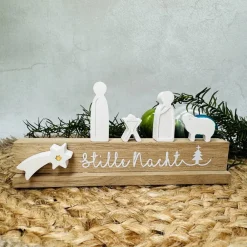 Hot Mini-Krippe Holz & Reliefgießpulver – Edle Weihnachtsdeko aus Eiche Krippen