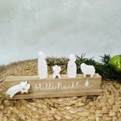 Hot Mini-Krippe Holz & Reliefgießpulver – Edle Weihnachtsdeko aus Eiche Krippen