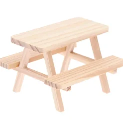 Wichtelzauber|AmOlenDiek Minitisch mit Bänken | Zubehör Wichteltür | Sitzgruppe Holz mini