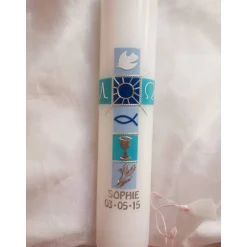 Sale moderne Kommunionkerze, blau Kommunionkerzen