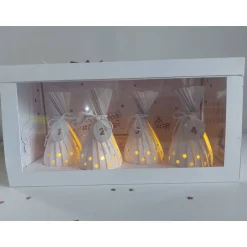 Sale Moderner Adventskranz to go in Explosionsbox mit Sichtfenster, handgefertigt Adventskränze