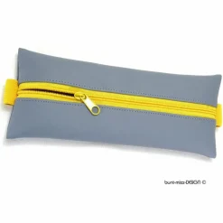 Discount Mäppchen grau Gummiband Zipper gelb A4 Ordner A5 Planer Skizzenbuch, handmade by BuntMixxDESIGN Federmäppchen