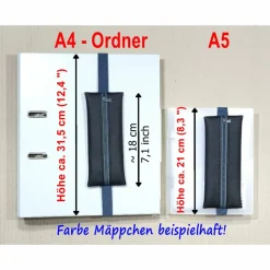 Best Mäppchen mit Gummiband, A5 Kalender, A4 Ordner, Kunstleder schwarz braun grau, handmade by BuntMixxDESIGN Federmäppchen