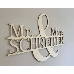 Sale Mr & Mrs Schild personalisiert mit Namen / Wanddeko Geschenkidee zur Hochzeit / Brautpaar Hochzeitsdeko
