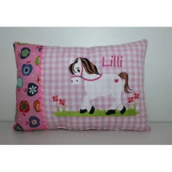 Sale Namenskissen - Kuschelkissen - Pferdchen weiss - 30x40 cm - Taufe - Geburt Geschenke