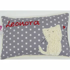 Best Namenskissen Taufkissen Kuschelkissen Kindergartenkissen Geburtsgeschenk  Schmusekissen Katze Kätzchen Gastgeschenke