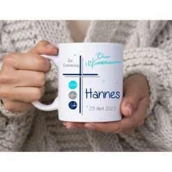 Hot Namenstasse zur Kommunion mit Namen Monogramm lila Blumen personalisiert Geschenke