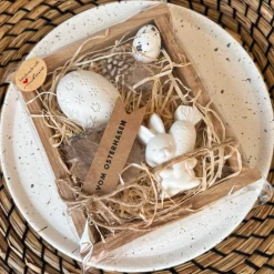Hot Natürlich schönes Geschenkset für Ostern "Vom Osterhasen" • inkl. Holzverpackung Ostergeschenke