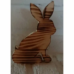 Clearance Niedlicher Hase aus Holz, geflammt Osterdeko
