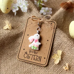 New Niedlicher Hasen Anhänger mit Geschenkkarte – Perfekte Kleinigkeit fürs Osternest Ostergeschenke