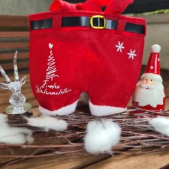 Discount Nikolaushose Mini personalisierbar | Weihnachtsmann Hose als Geschenkverpackung | Lustige Nikolaus Geschenkidee für Kind Säckchen & Beutel