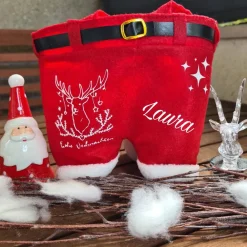 Best Nikolaushose Mini personalisierbar | Weihnachtsmann Hose als Geschenkverpackung | Lustige Nikolaus Geschenkidee für Kind Säckchen & Beutel