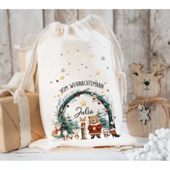 Clearance Nikolaussack, Geschenke Kinder personalisiert mit Name, Nikolausgeschenk, Tasche, Nikolausbeutel Weihnachten Säckchen & Beutel